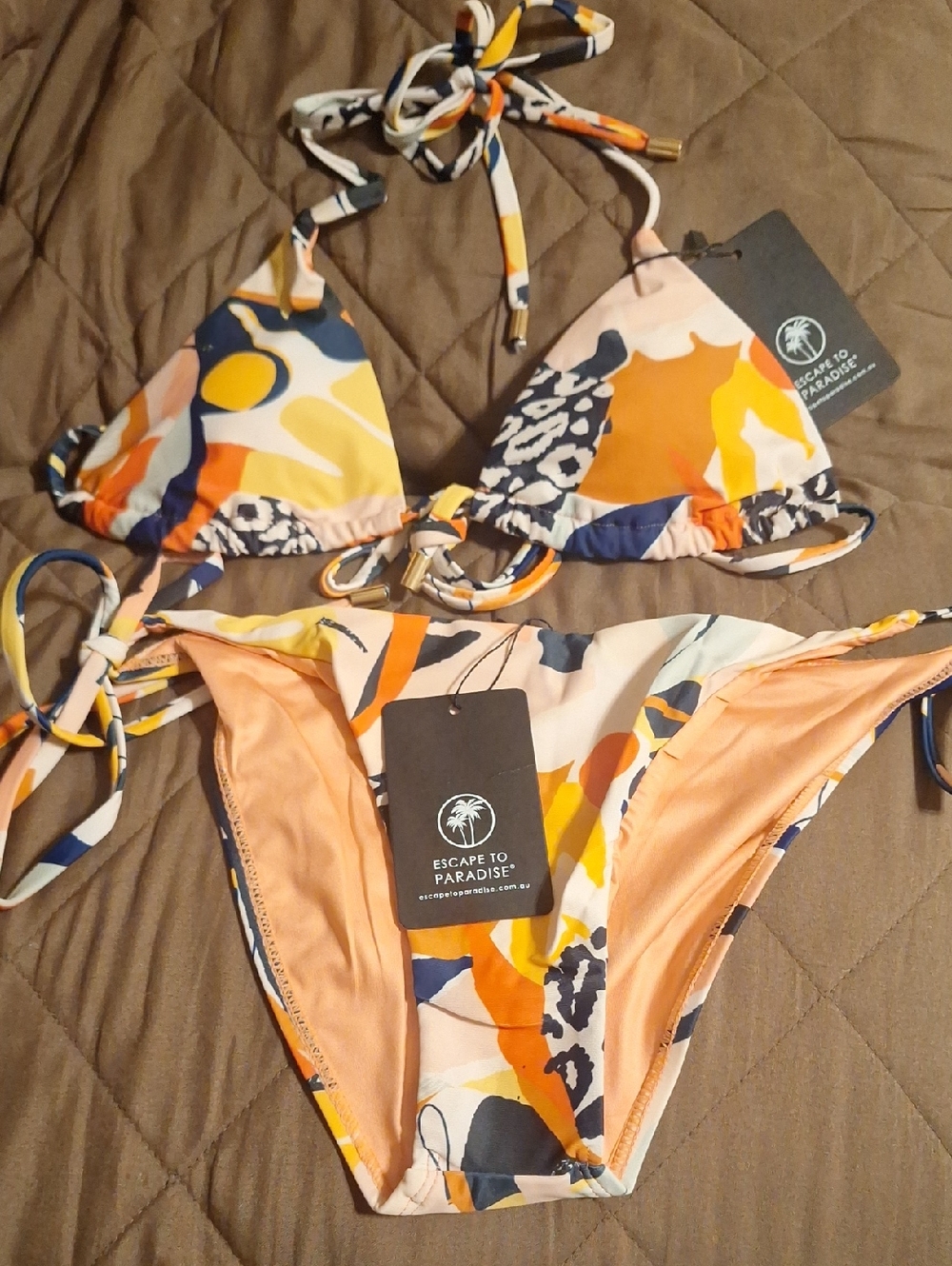 Escape To Paradise Multicolor Abstract Triangle Bikini
